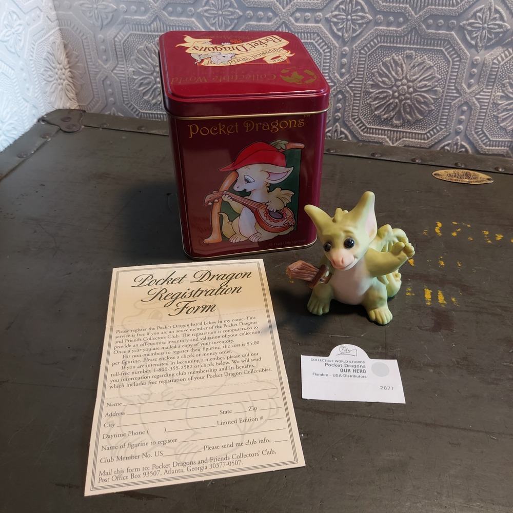 Pocket Dragons Our Hero Figurine 1998 1999 Exclusive Collectors Tin Musgrave
